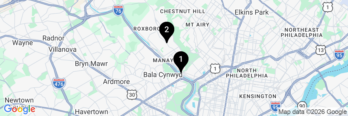 Map showing facility locations